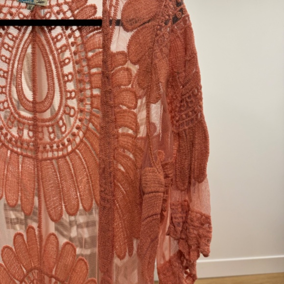 REBELLION pink long cardigan (M) - Picture 2 of 3